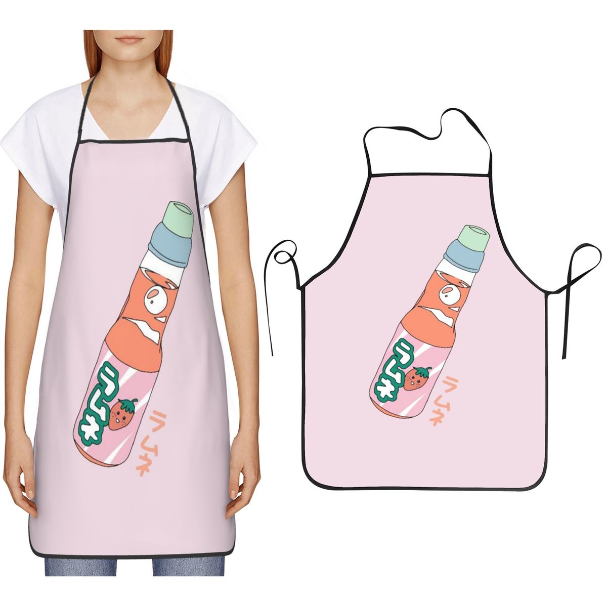 Kitchen Baking Soda - Uroczy Fartuch z Motywem Truskawkowej Sody,