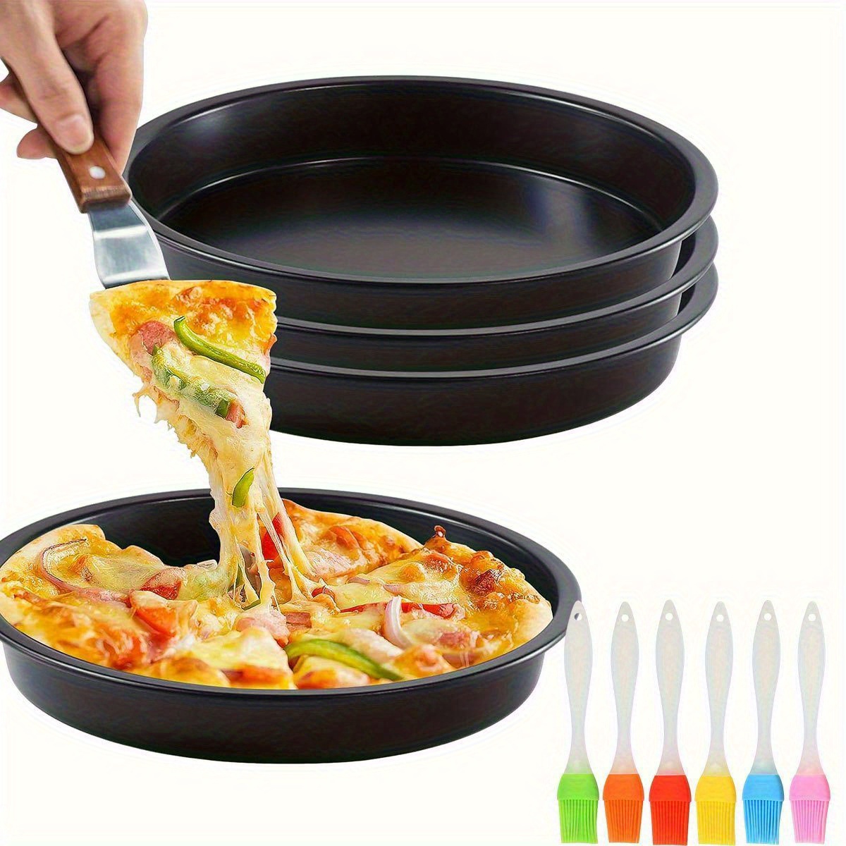 Kitchen Baking Brush - Forma do pizzy 6/8/9/10 cali, okrągła,