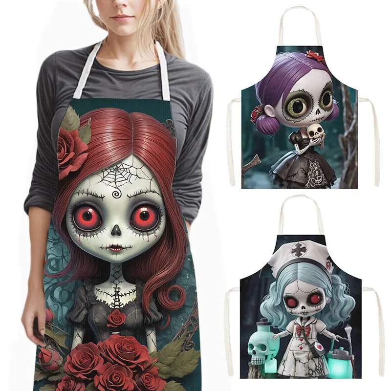 Kitchen Nightmares Baking - Horror Nightmare Zombie Girl Print Fartuchy