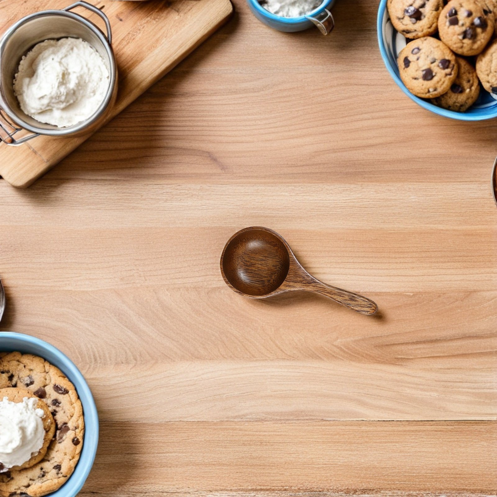 Kitchen Baking Soda - Drewniana łyżka miarowa do ziaren kawy,