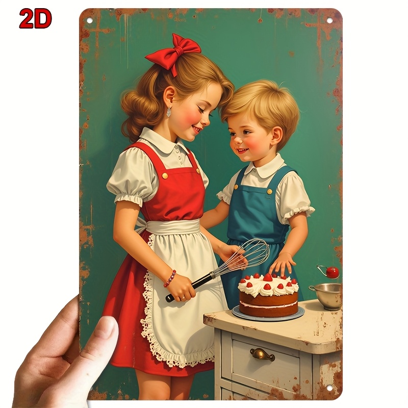 Metalowy szyld blaszany 8x12 c – Kitchen Baking Wall Art recenzja i cena