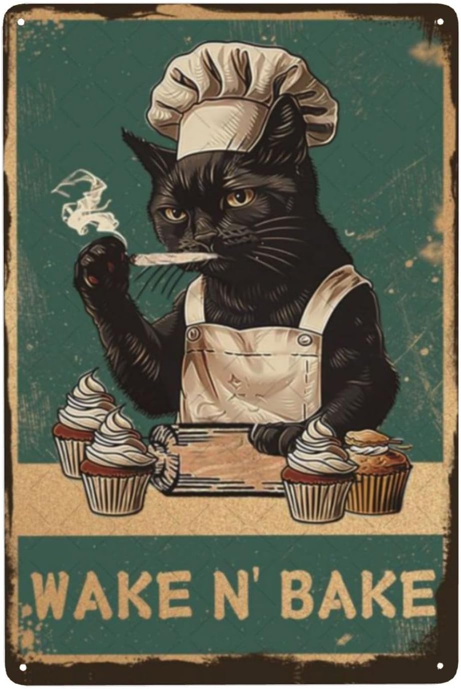 Metalowy Znak Wake N' Bake Cza – Kitchen Baking Wall Art recenzja i cena