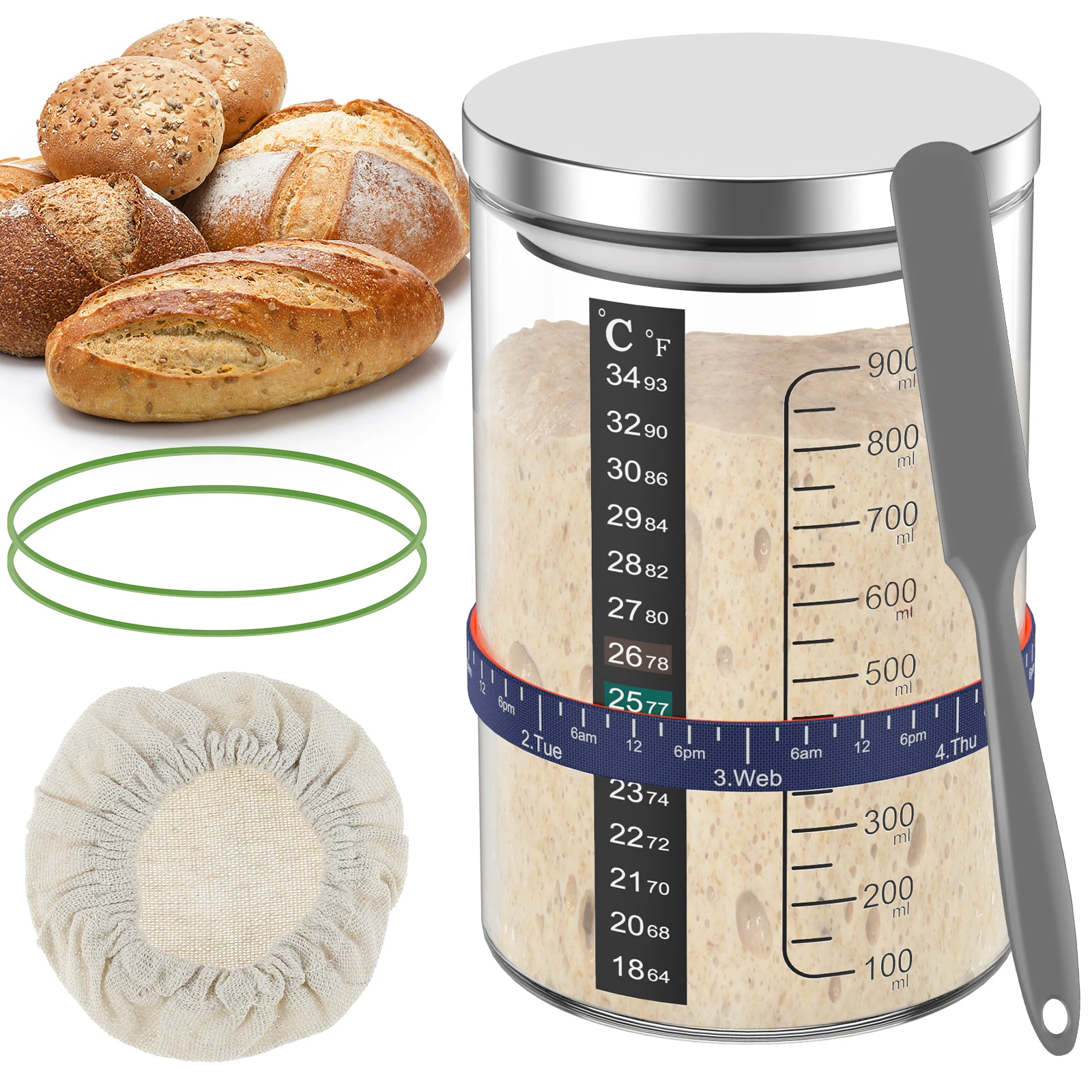 Słoik na zakwas 900 ml, przezr – Kitchen Baking Soda recenzja i cena